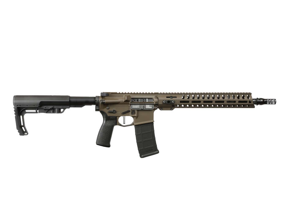 Rifles Long Guns Patriot Ordnance Factory Minuteman 223Rem|5.56NATO MINUTEMAN 5.56 13.75" BRN MLOK • 